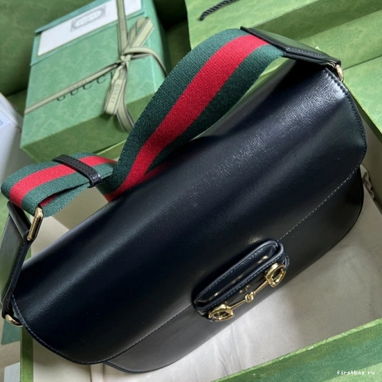 First bag ru 1955 bag patchwork shoulder Gucci Horsebit 0723
